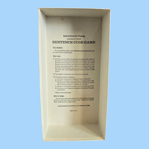 COMPLETE Vintage 1971 Scrabble Sentence Cube Board Game by Selchow & Righter Co - Picture 5 of 8